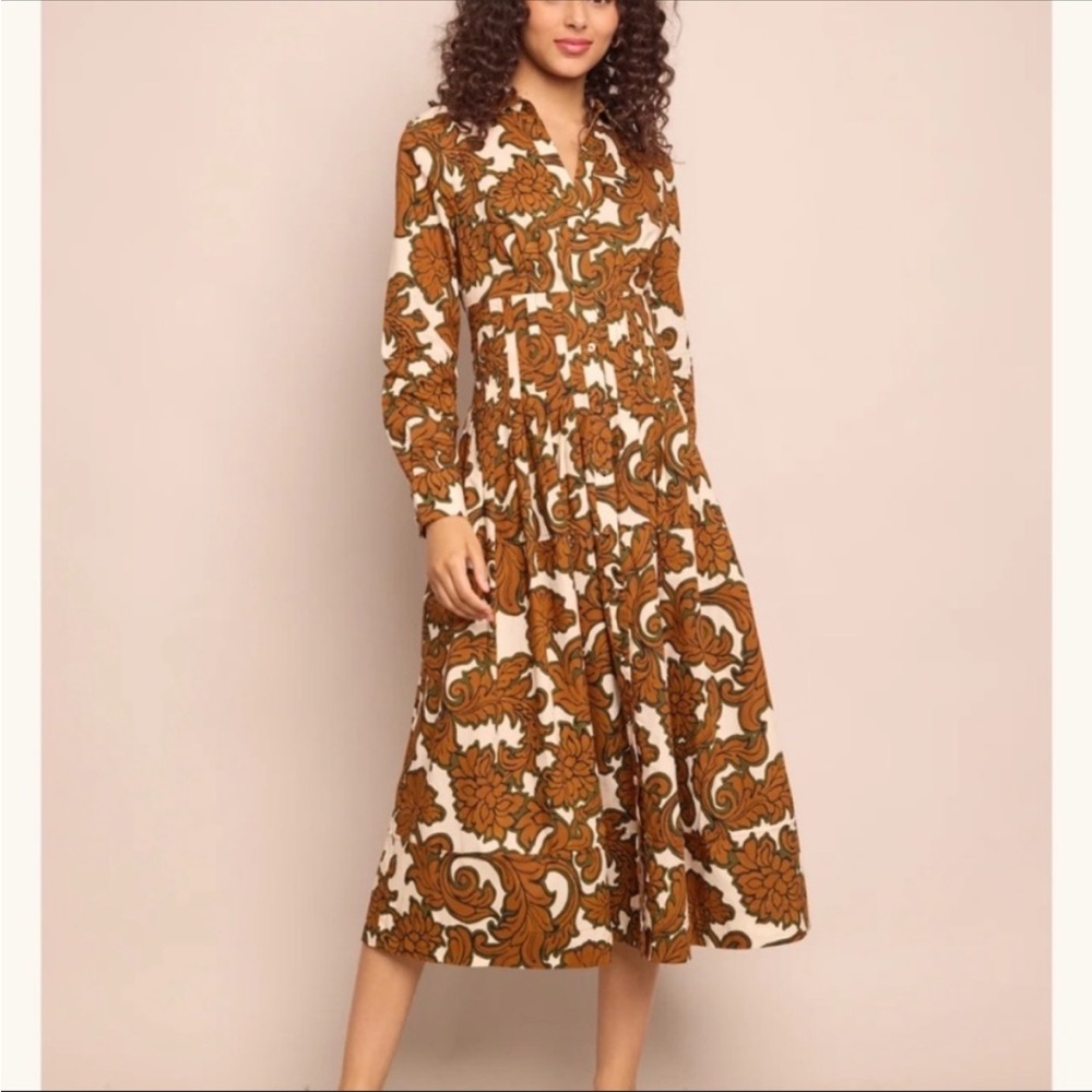 Cara Cara Cameron Dress Color: Mystic Flora Olive